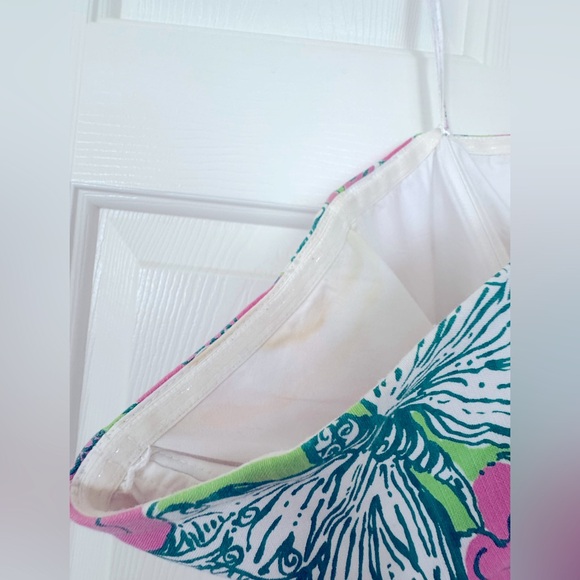 Lilly Pulitzer Strapless Dress with Pink and Green Accents - Picture 4 of 6